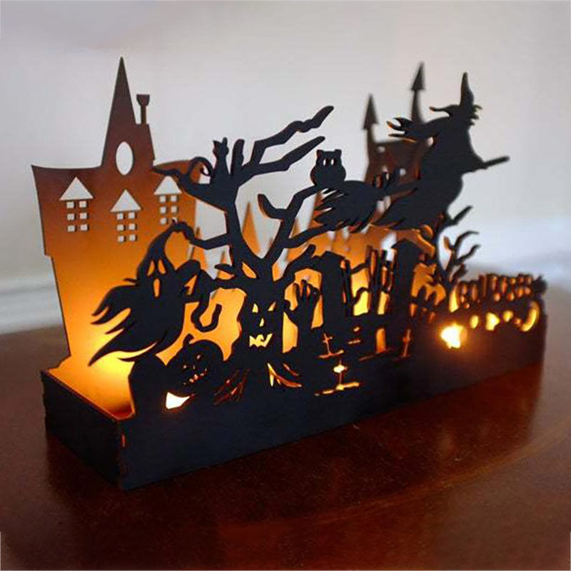 Halloween Candle Holder Pumpkin Silhouette Candlestick
