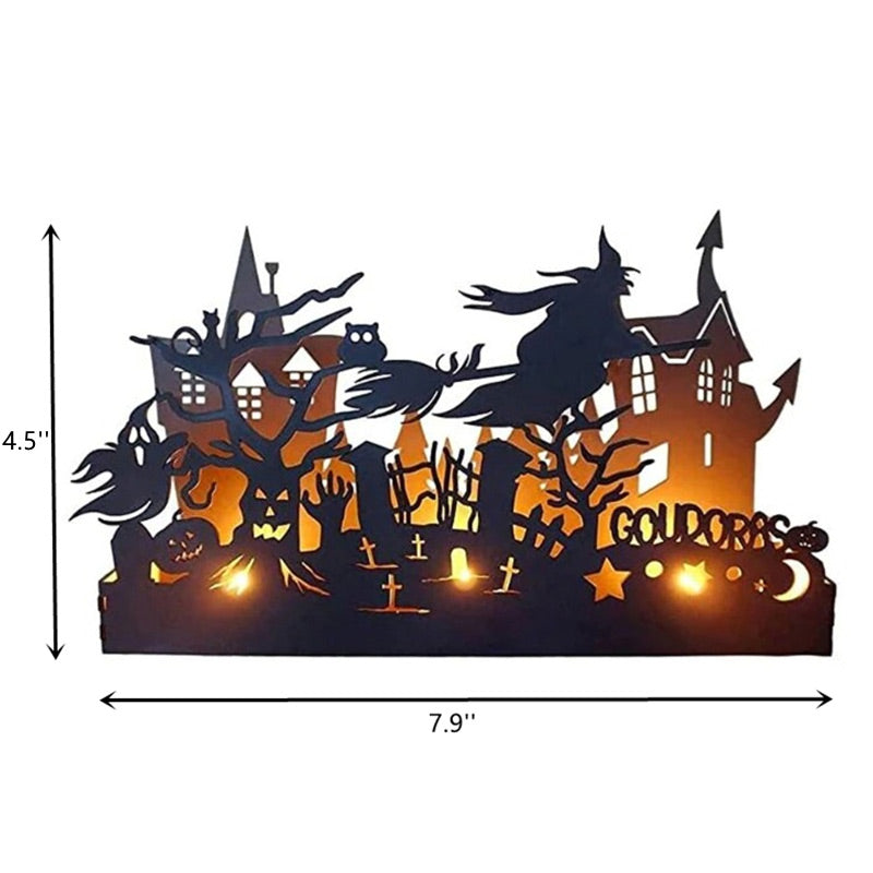 Halloween Candle Holder Pumpkin Silhouette Candlestick