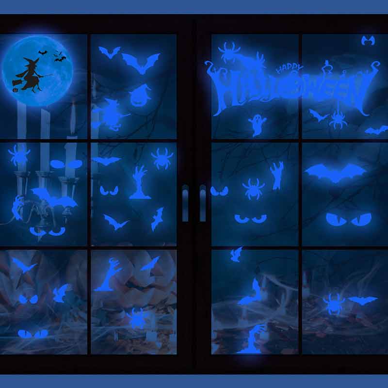 Halloween Decals Glow In The Dark Bat Ghost Wall Sticker