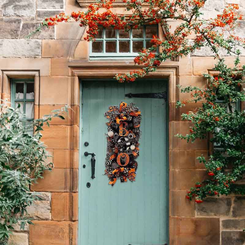 Halloween Door Wreath Boo Swag Front Door Wreath