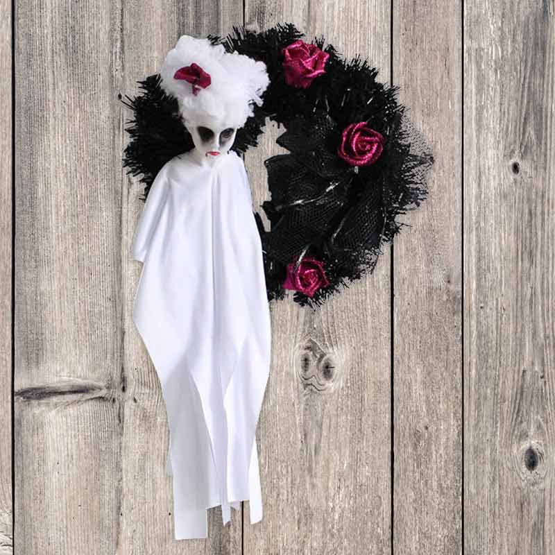 Halloween Garland Ghost Bride Gothic Hanging Wreaths