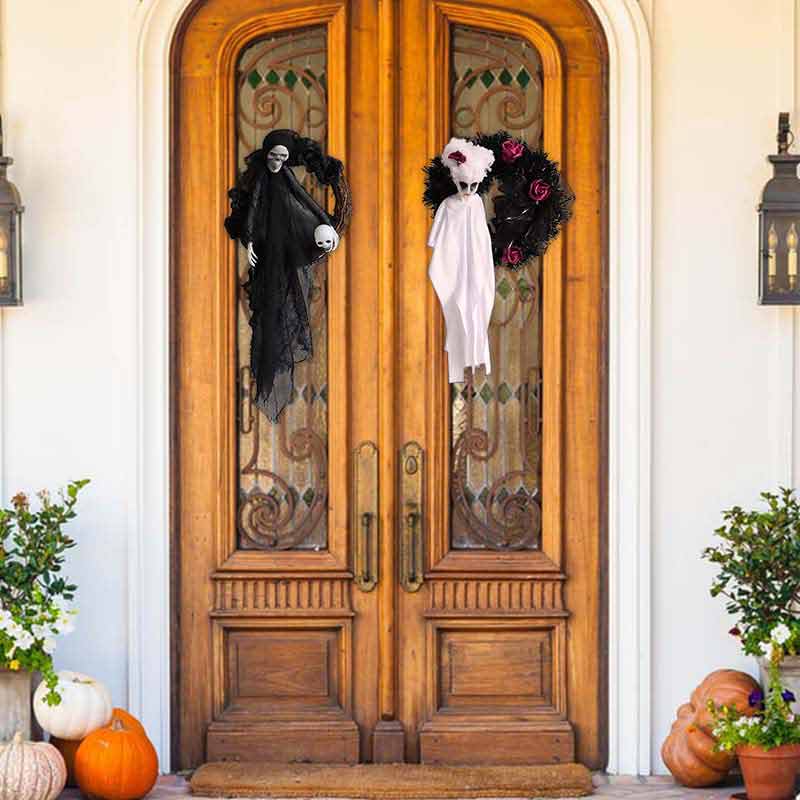 Halloween Garland Ghost Bride Gothic Hanging Wreaths