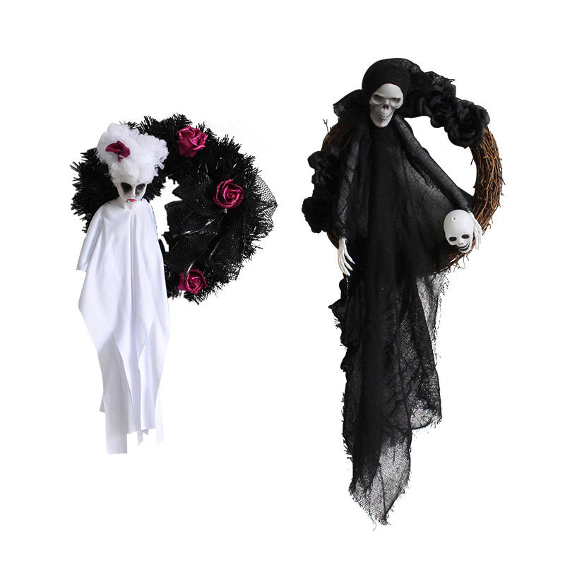 Halloween Garland Ghost Bride Gothic Hanging Wreaths