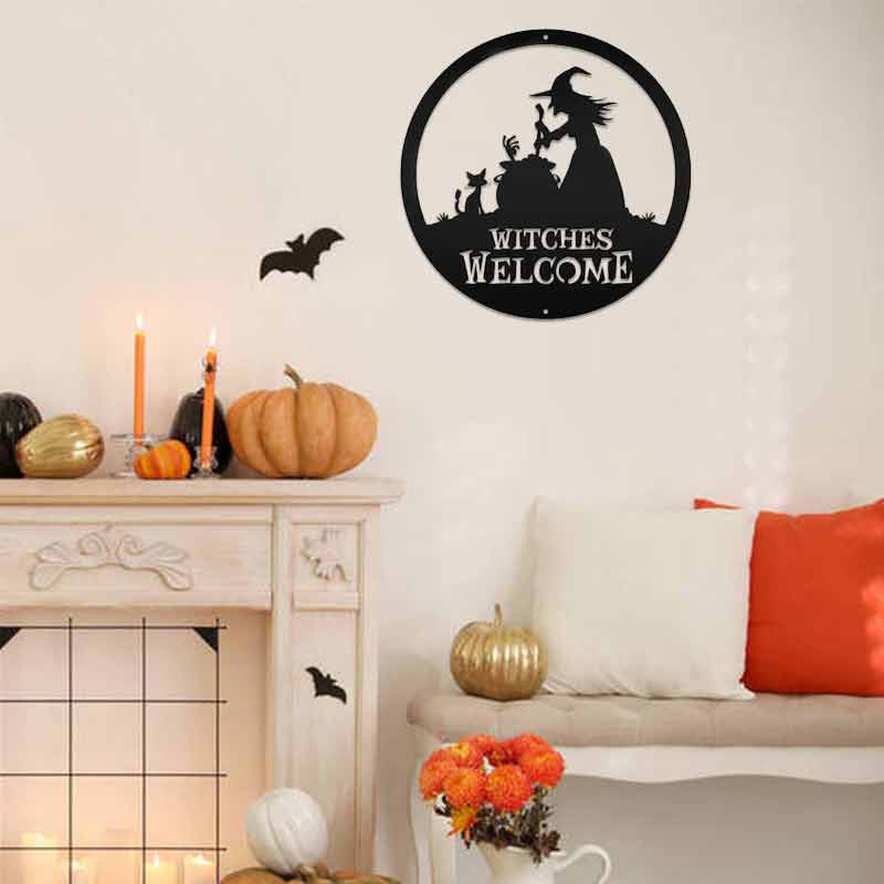 Halloween Porch Signs Witches Welcome Spooky Yard Sign