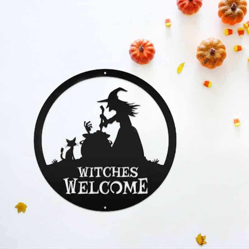 Halloween Porch Signs Witches Welcome Spooky Yard Sign