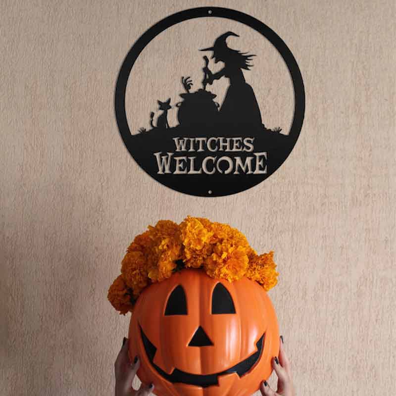 Halloween Porch Signs Witches Welcome Spooky Yard Sign