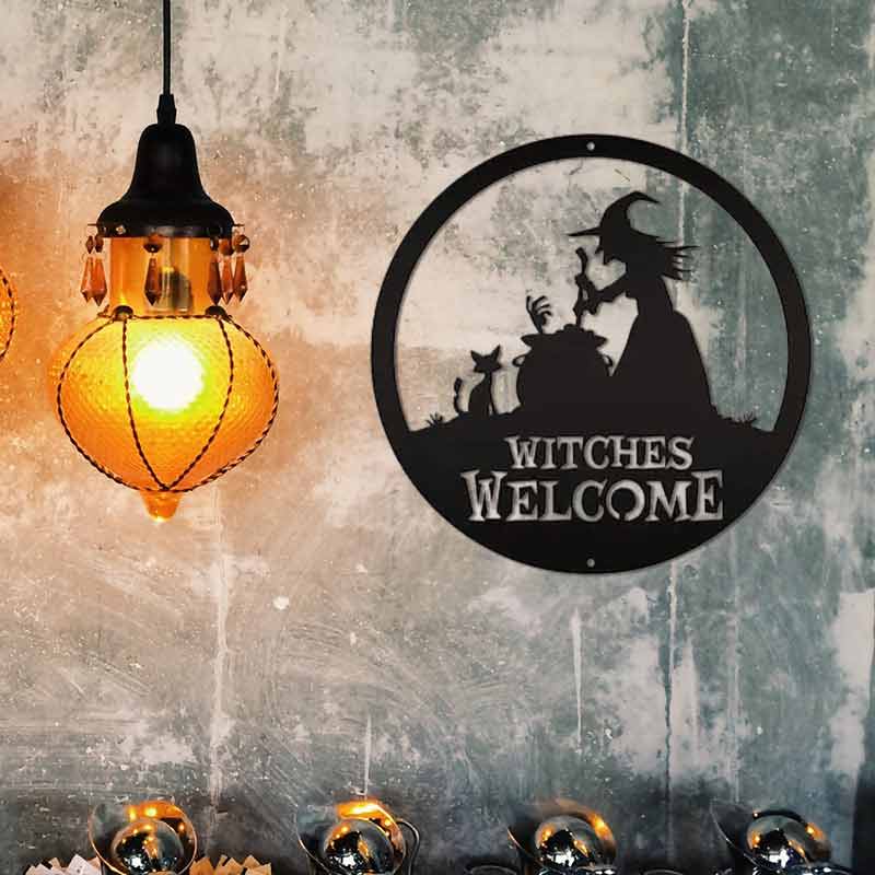 Halloween Porch Signs Witches Welcome Spooky Yard Sign