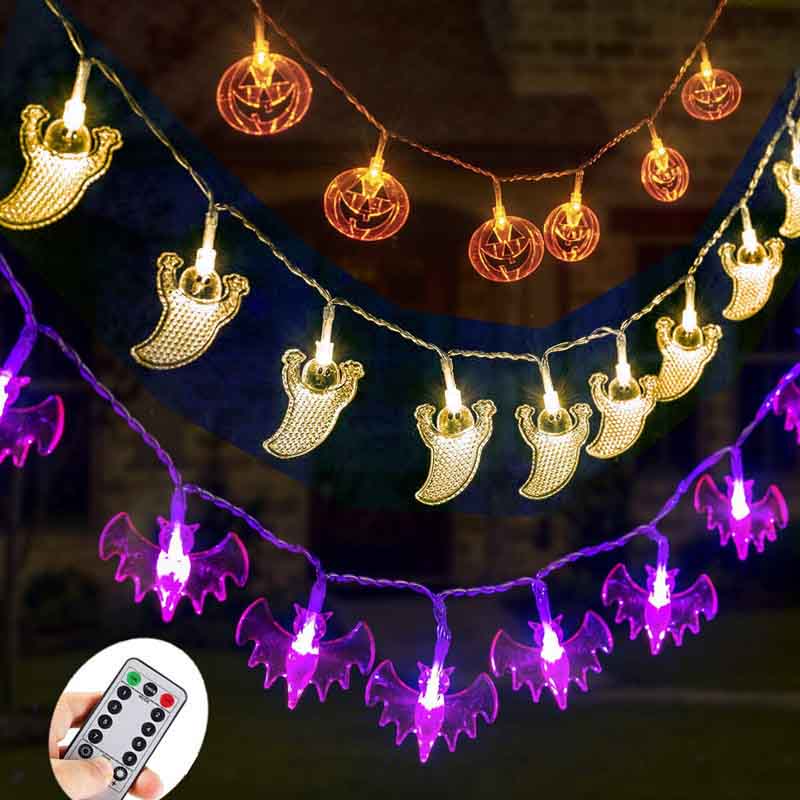 Halloween String Lights Pumpkin Ghost Bat Lighting Set