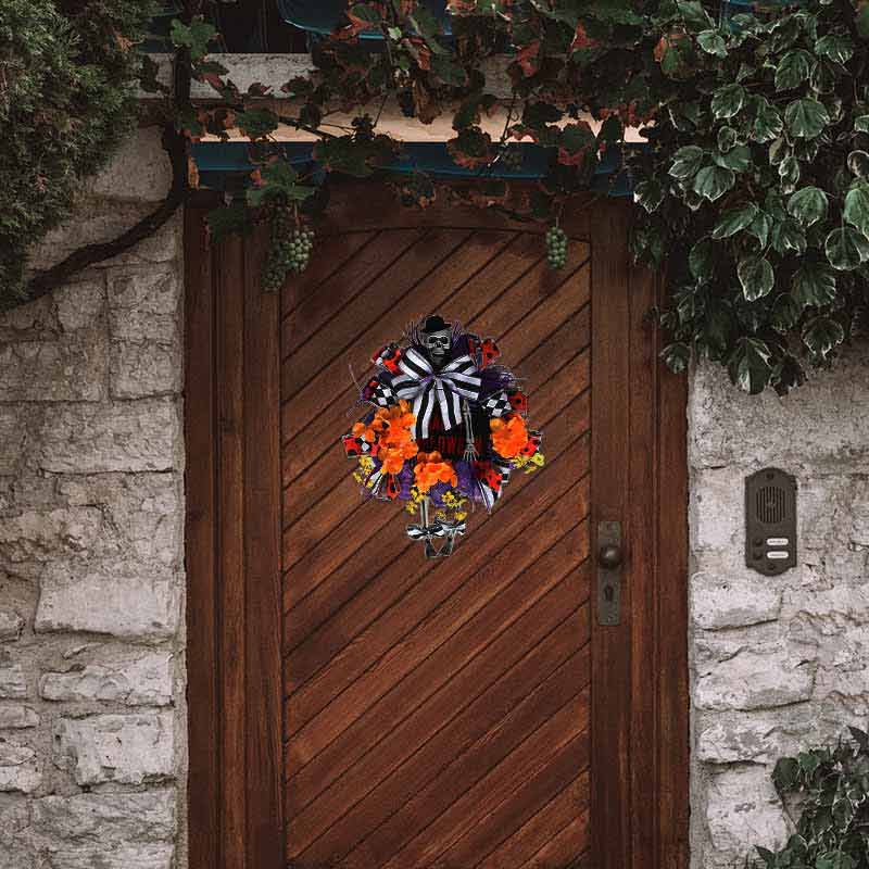 Halloween Wreath Front Door Swag Halloween Skull Wreath