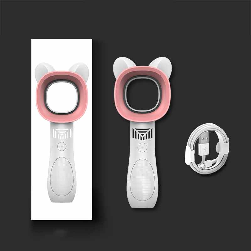 Handheld Fan Cute Cat Bladeless Silent Mini Cooling Fan