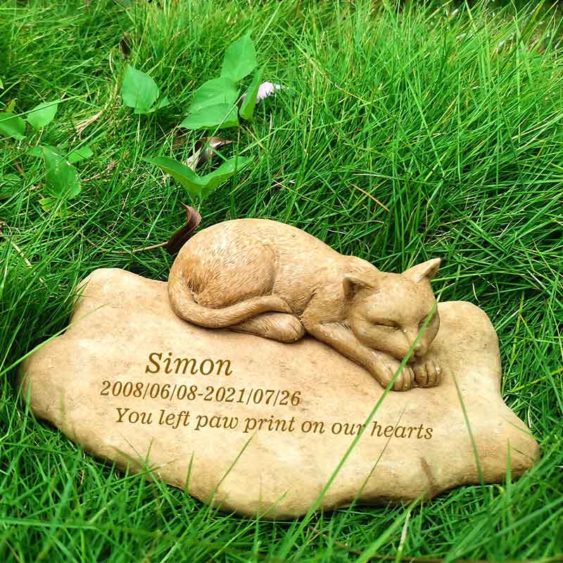 Headstones For Graves Personalized Cat Paw Print Stone