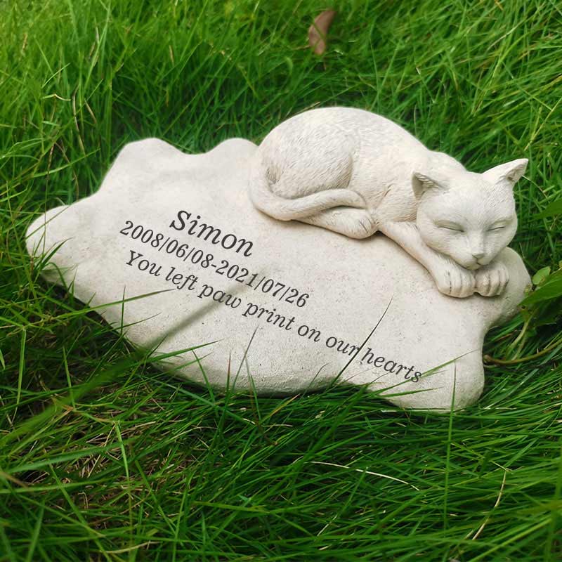 Headstones For Graves Personalized Cat Paw Print Stone