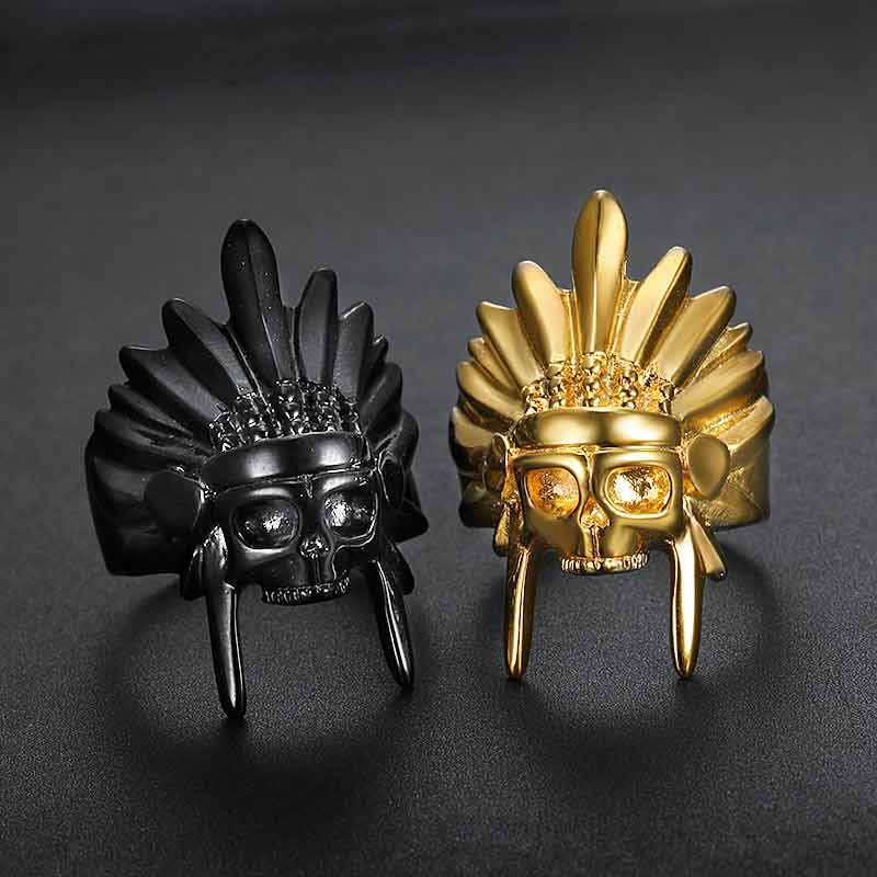Indian Chief Ring Native Headdress Ring Tribal Amulet Ring