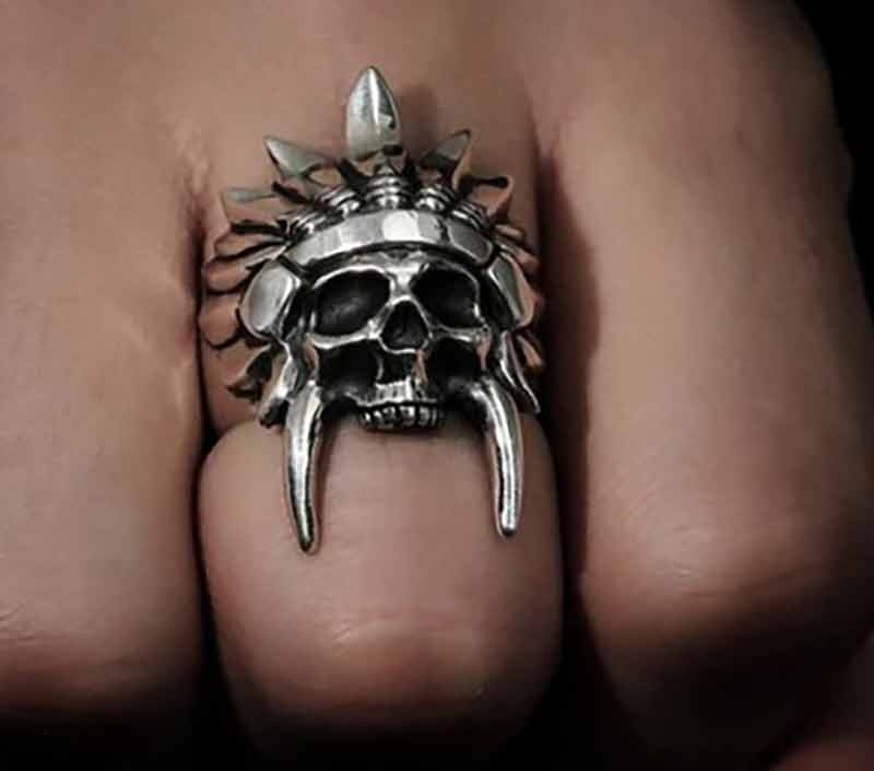 Indian Chief Ring Native Headdress Ring Tribal Amulet Ring