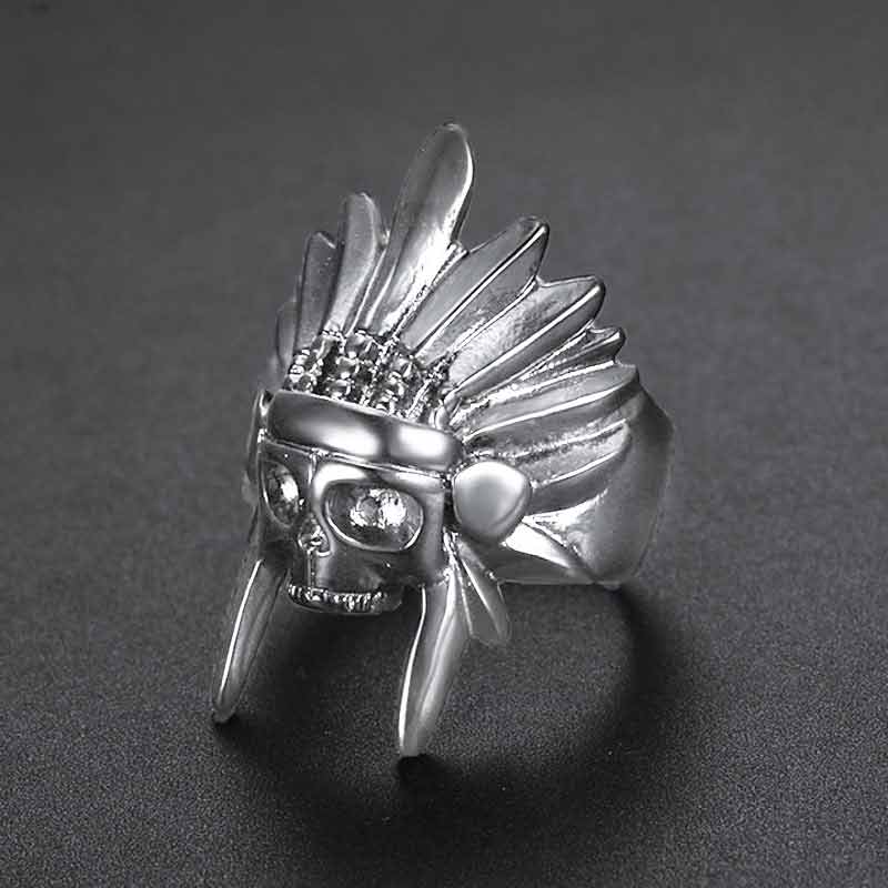 Indian Chief Ring Native Headdress Ring Tribal Amulet Ring