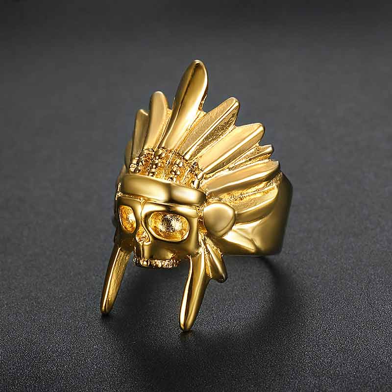 Indian Chief Ring Native Headdress Ring Tribal Amulet Ring