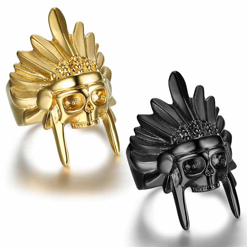 Indian Chief Ring Native Headdress Ring Tribal Amulet Ring