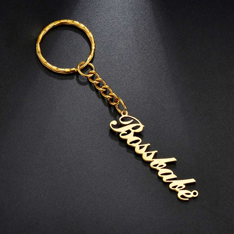 Customized Name Keychain Pendant Personalized Letters Engraved Keychain