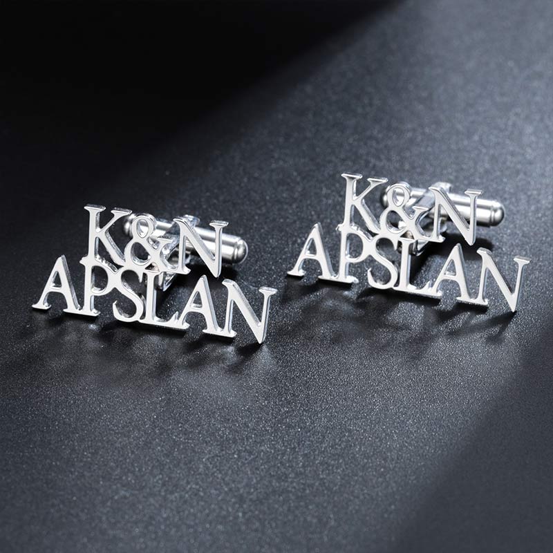 Customized Suit Men's Cufflinks Personalized Vintage Name Groom Wedding Cufflinks