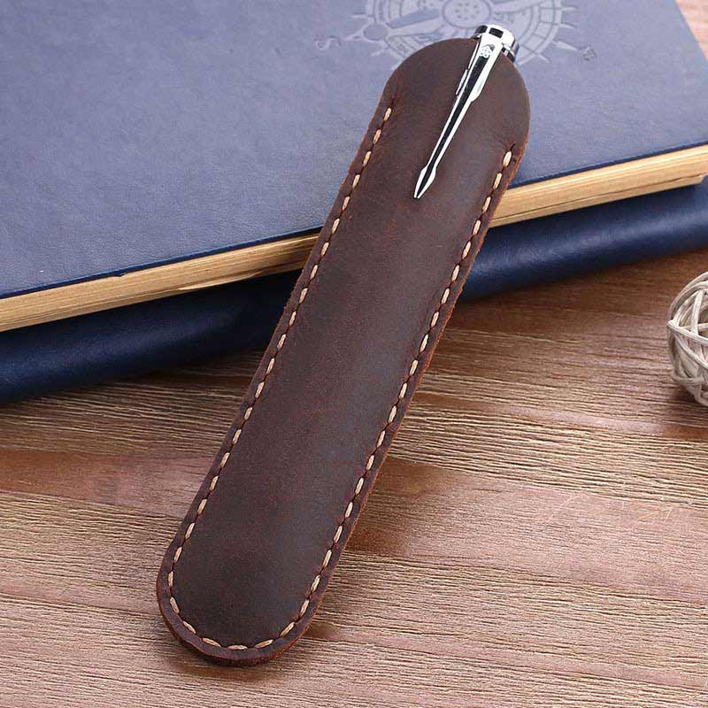 Leather Pen Holder School Supplies Handmade Leather Pen Protector Pen Pouch