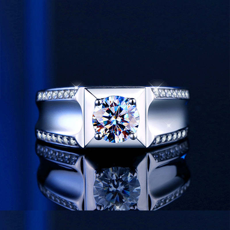 Moissanite Engagement Ring Custom Name Ring Personalized Matching Rings