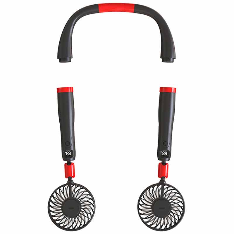 Neckband Fan With Removable Digital Design Folding Fan