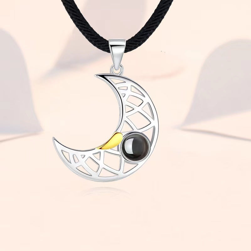 Projection Necklace Sun and Moon  Personalized Pendant