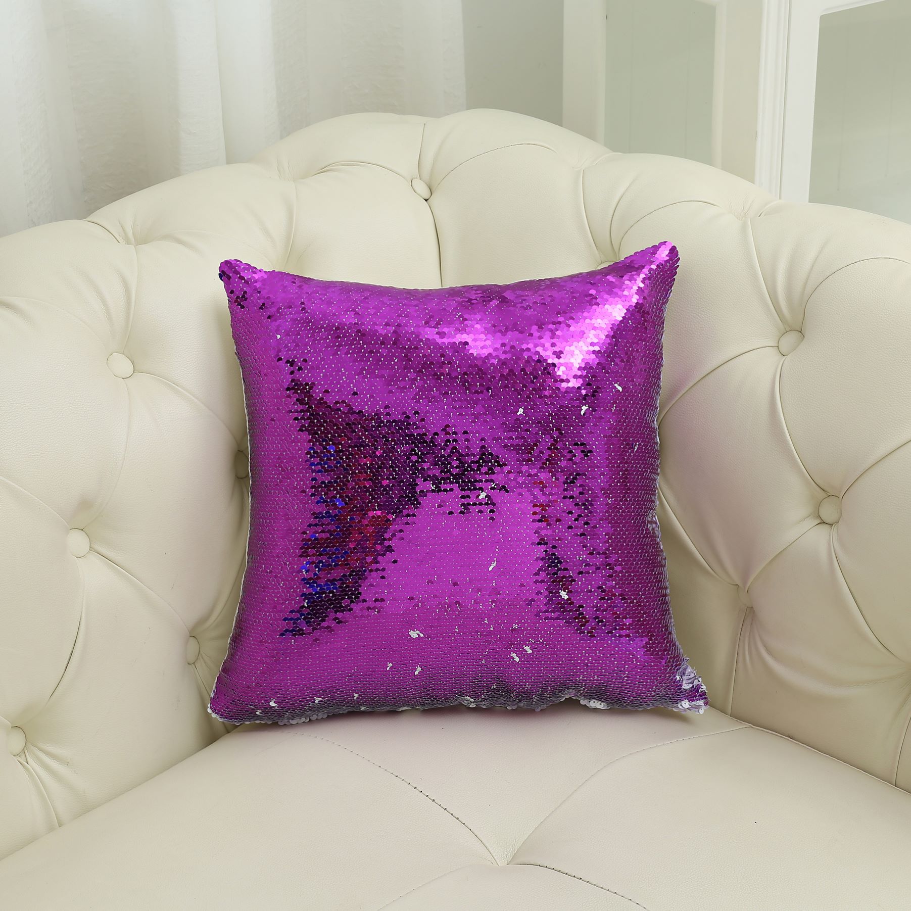 Custom Photo Magical Sequins Pillowcase Shinny Sequins Personalized Gift Throw Pillow Case