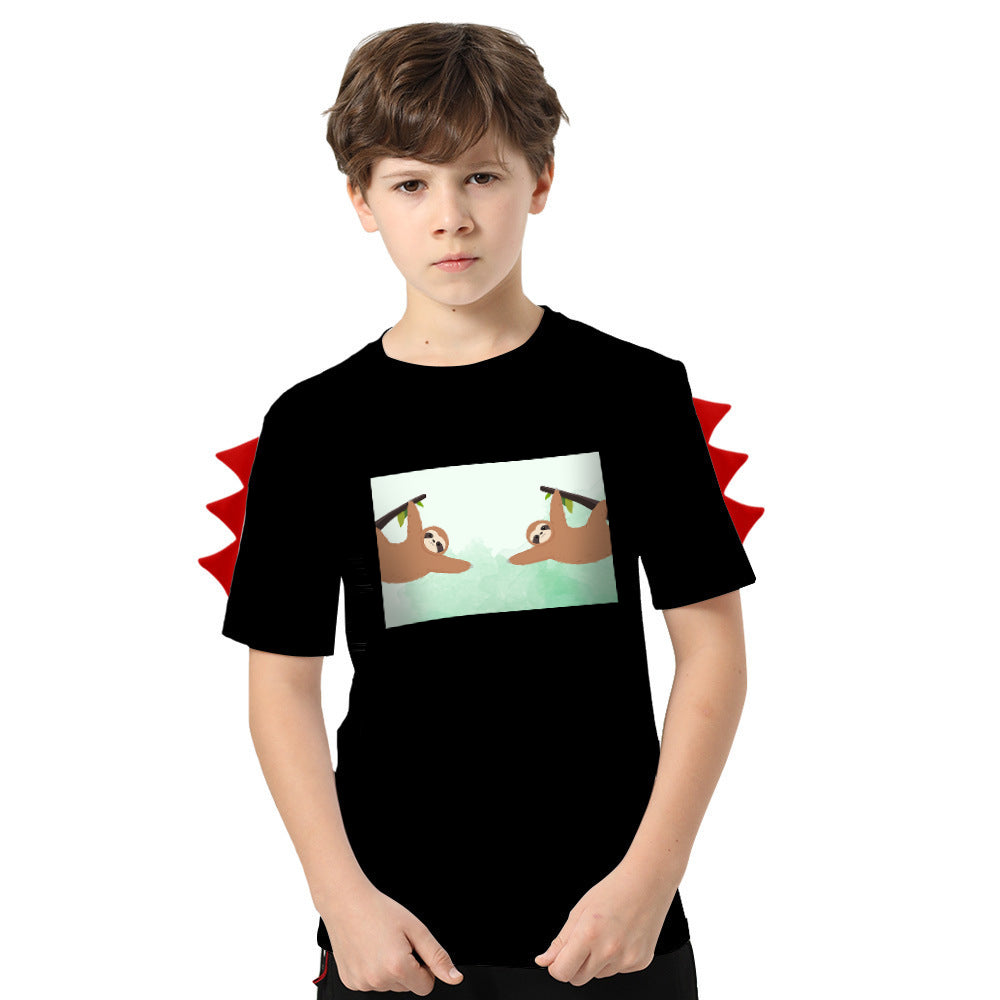 Custom Kids Dinosaurs Thorns T-shirt Personalized Children's T-shirt