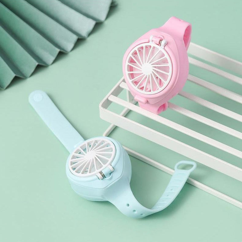 Personal Fan Watch Pop-up Button Rechargeable Wrist Fan