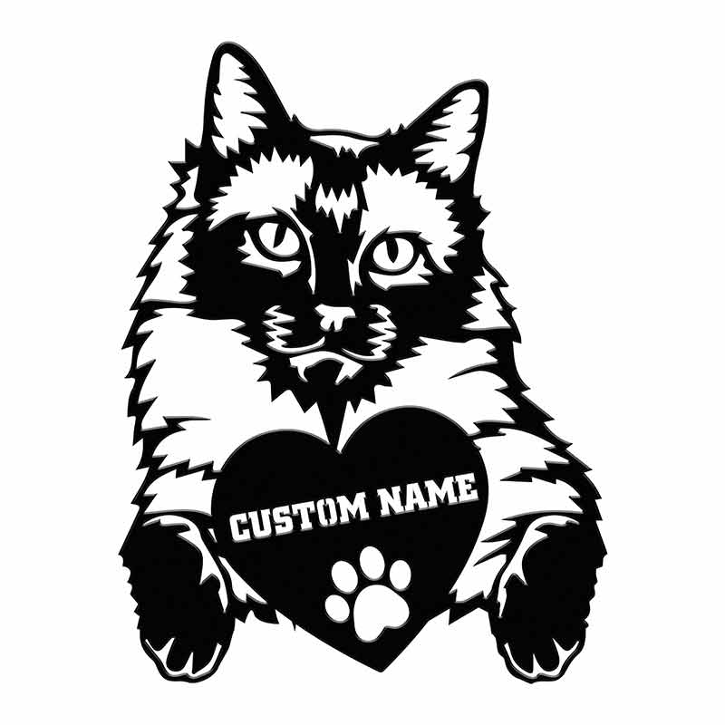 Personalized Cat Metal Sign Siamese Cat Porch Portraits