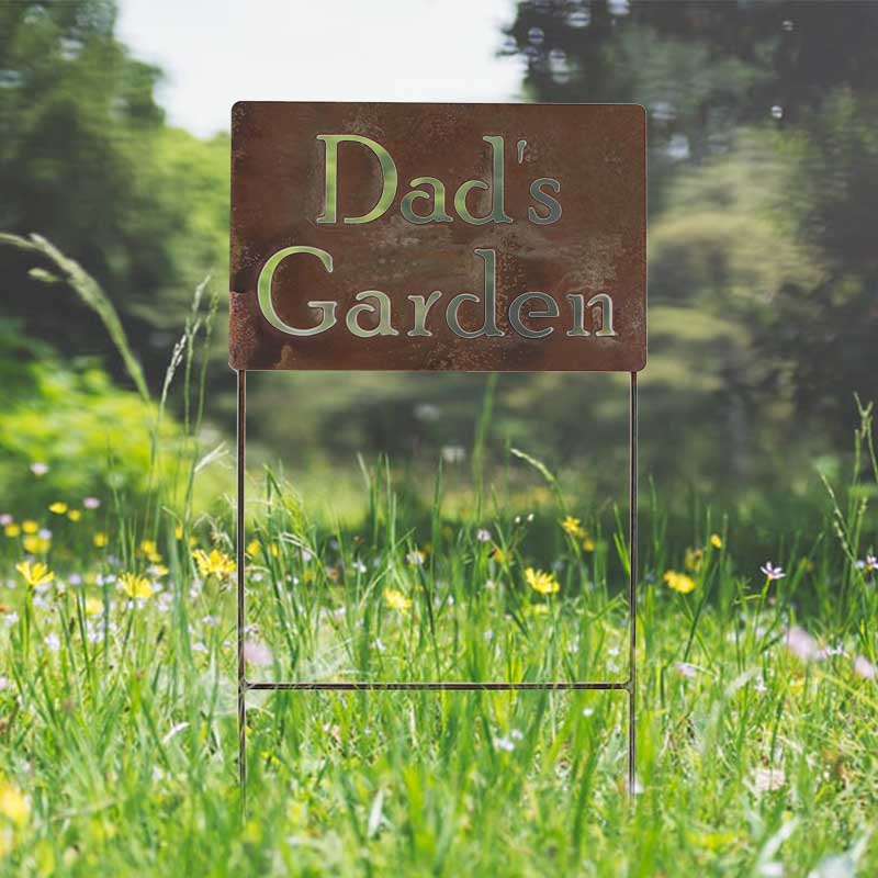 Personalized Garden Signs Dad's Garden Marker Stake