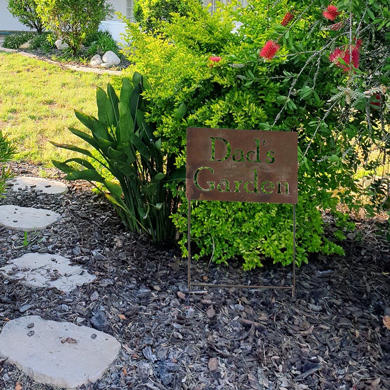 Personalized Garden Signs Dad's Garden Marker Stake