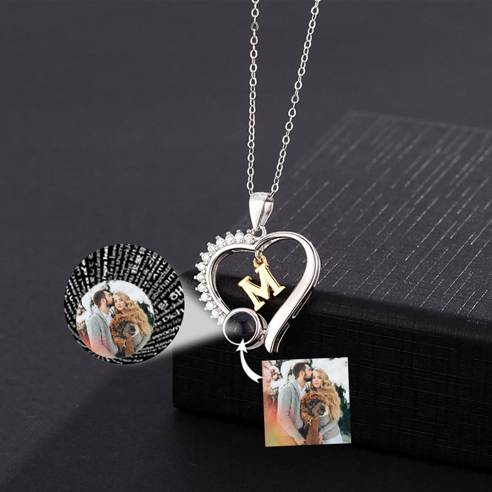 Buy Customizable Memorial Heart Necklace With Photo Projection 925 Sterling  Silver Online in India - Etsy