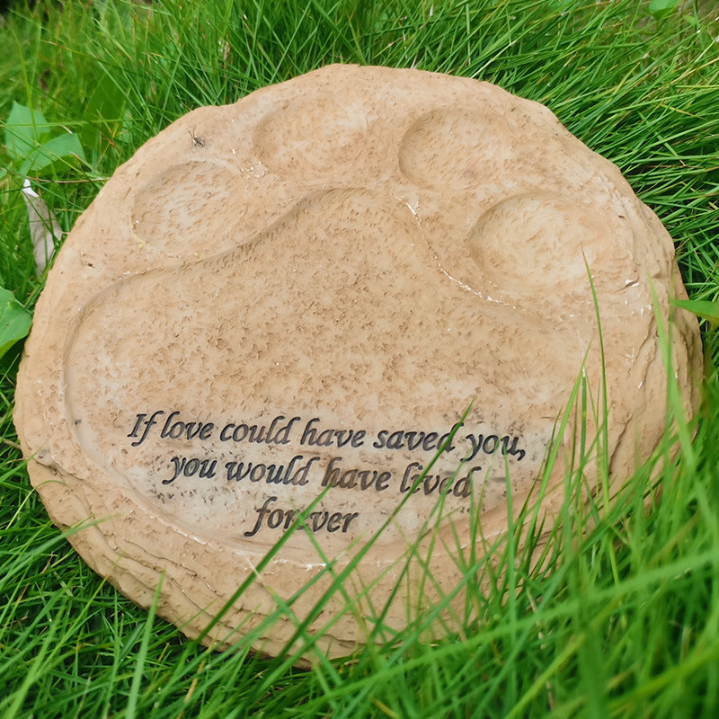 Pet Memorial Stones Sympathy Dog Paw Shape Gravestone