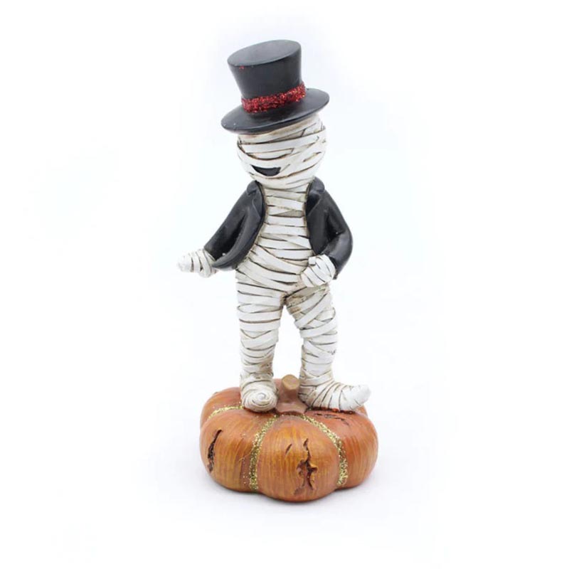 Pumpkin Sculpture Halloween Music Dance Mummy Statue