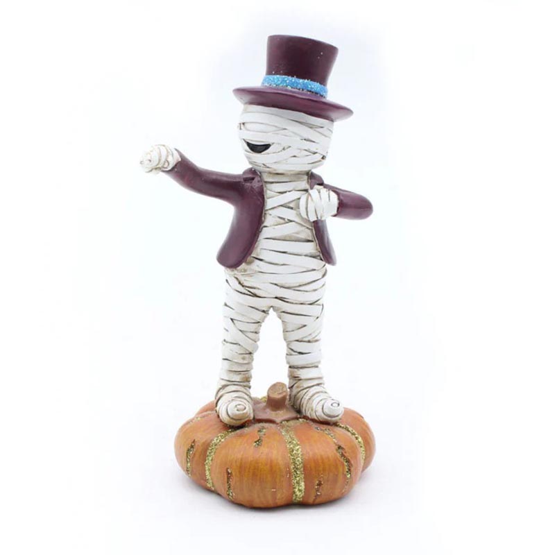 Pumpkin Sculpture Halloween Music Dance Mummy Statue
