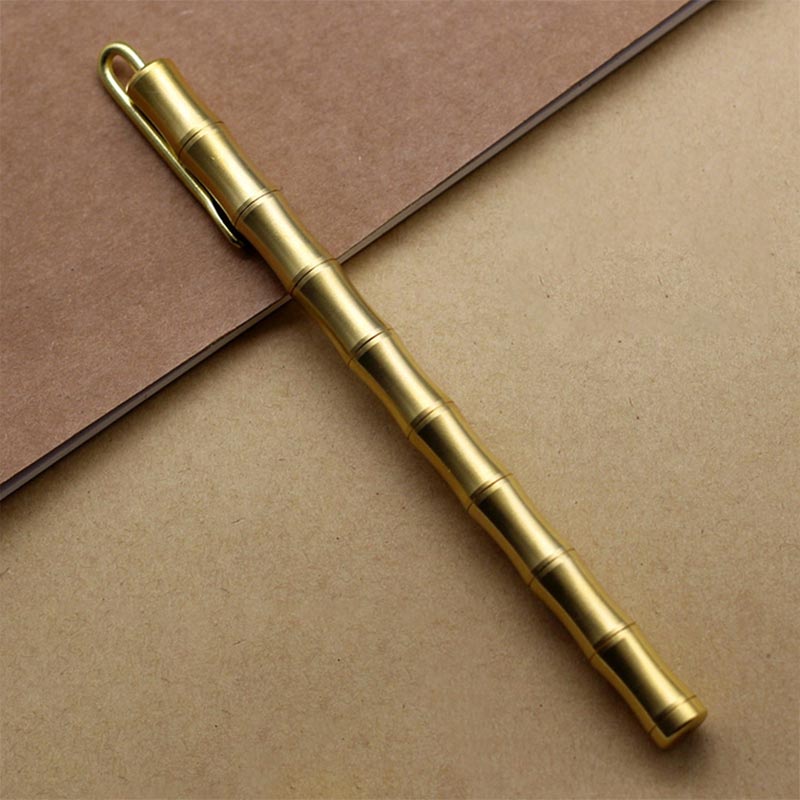 Pure Metal Business Bamboo Style Brass Pen Custom Engraved Handcrafted Solid Brass Pen