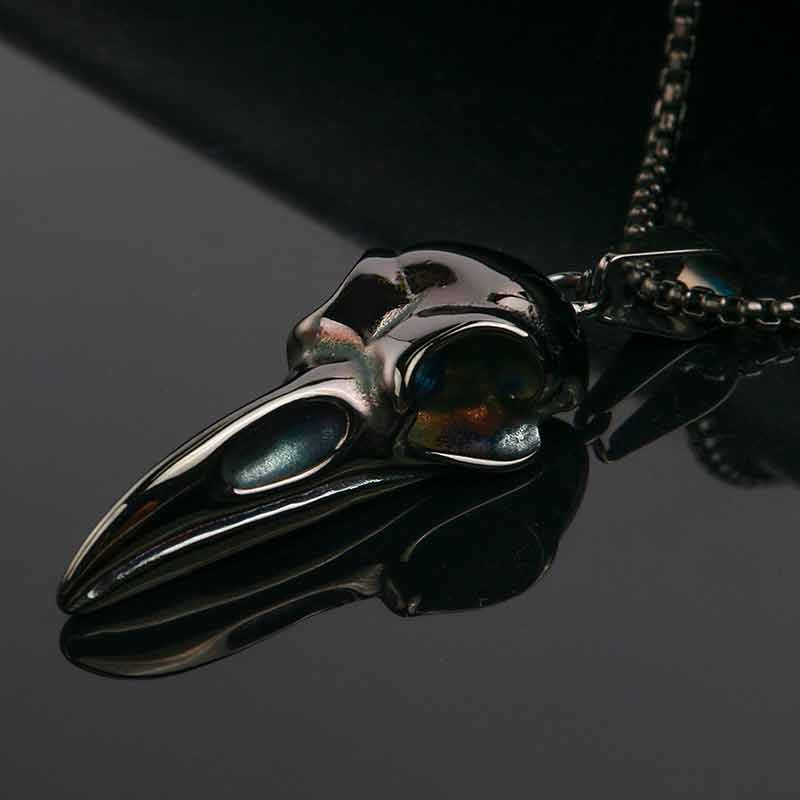Raven Skull Darkness Necklace Halloween Bird Skull Chain