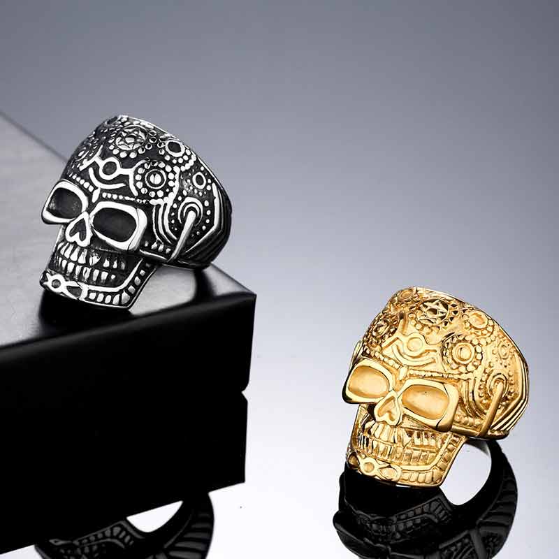 Raven Skull and Crossbones Ring Designs Sunflower Ring