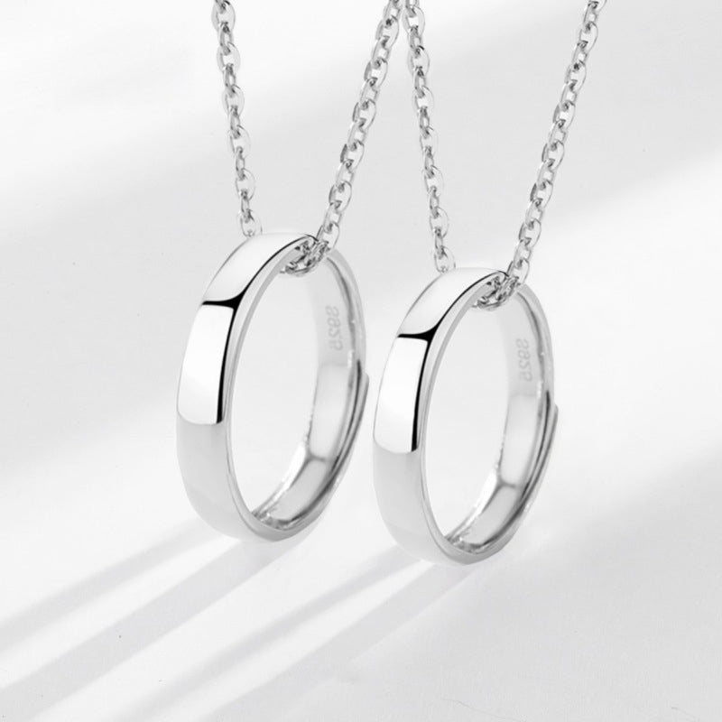 S925 Silver Ring Pendant Necklace Silver Chain For Couples