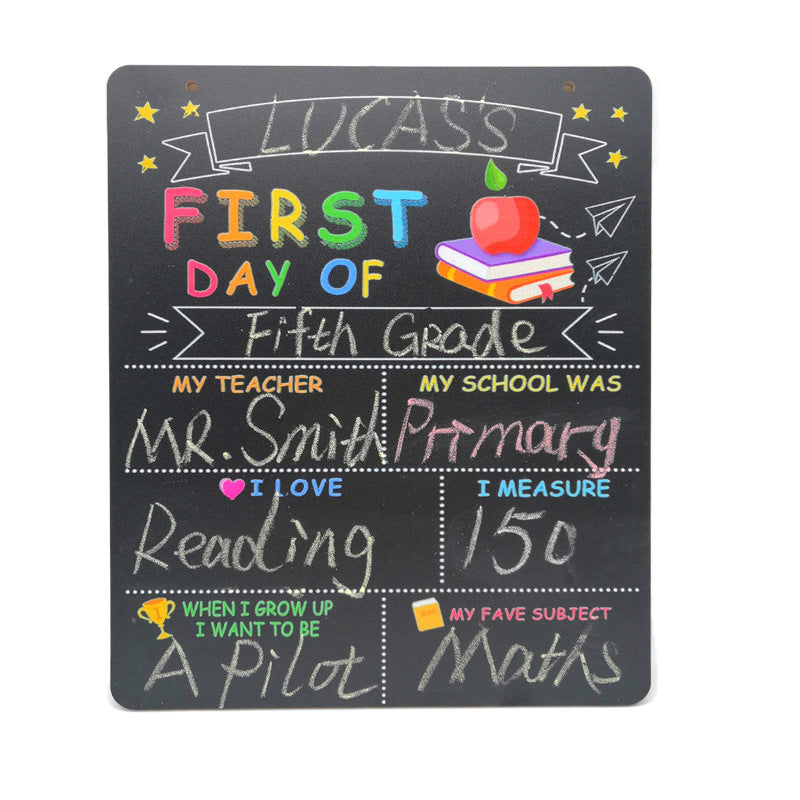 My First Day of School Chalkboard DIY Sign Self-introduction Board School Supplies