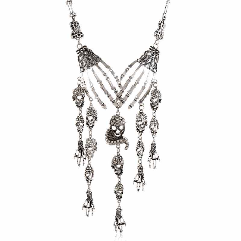 Long skeleton hand necklace - Folksy