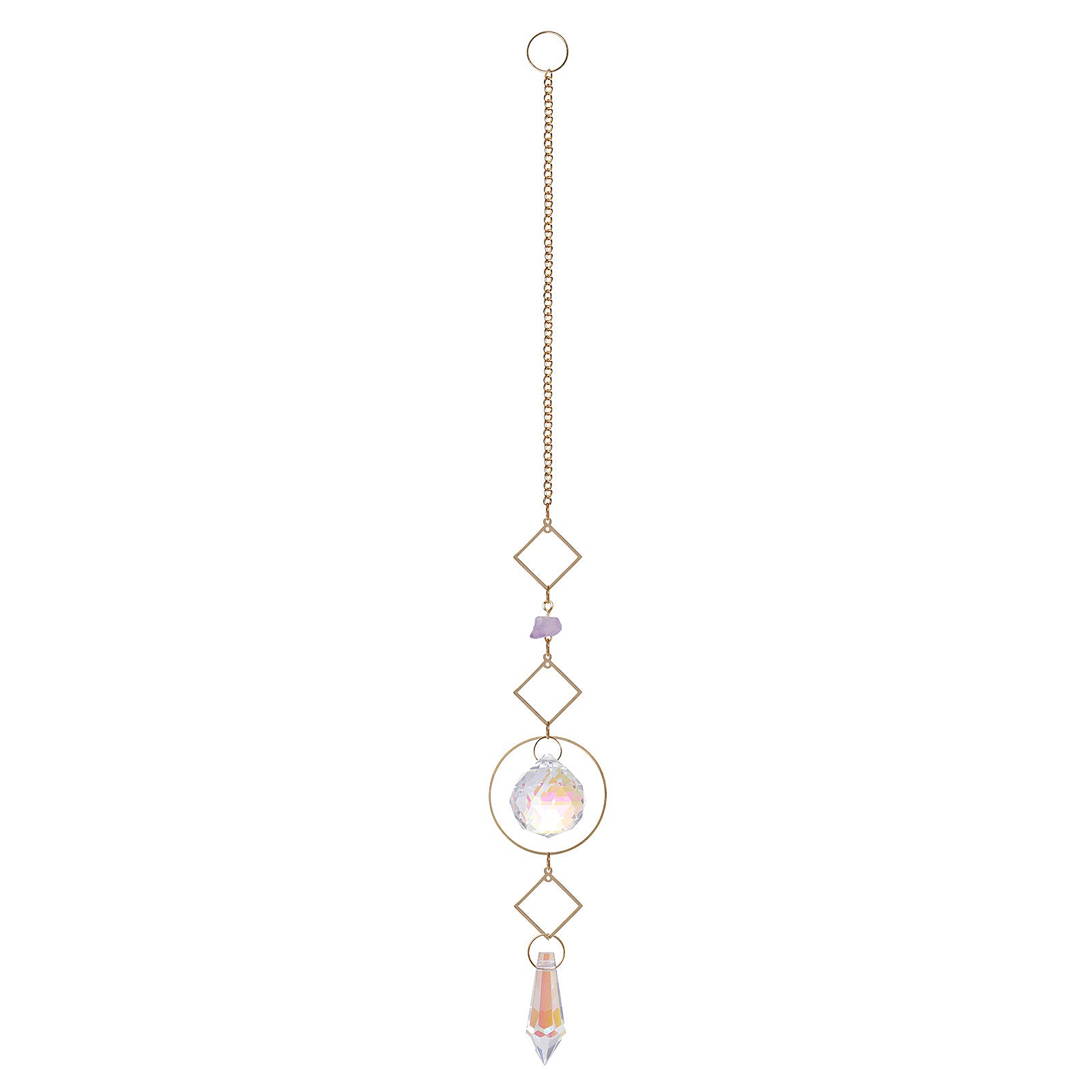 Sparkling Glass Charm AB Coating Suncatchers Lunar Hanging Ornament