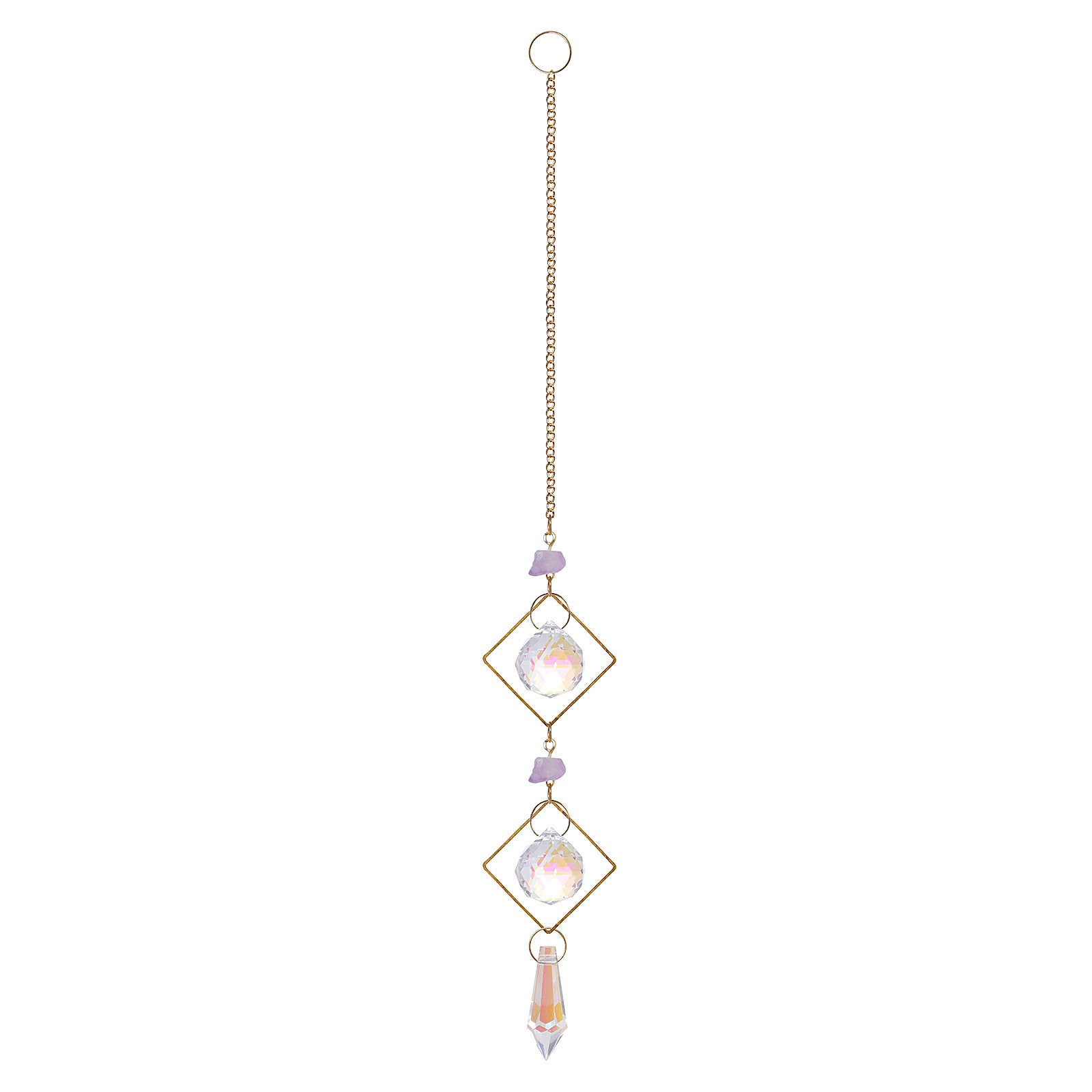 Sparkling Glass Charm AB Coating Suncatchers Lunar Hanging Ornament