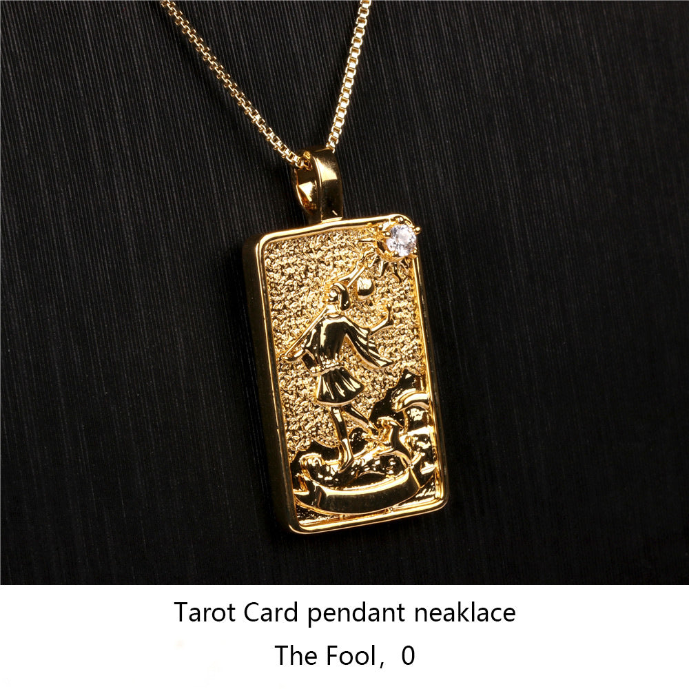 Gold Filled Tarot Card Jewelry witchery Adjustable Necklace