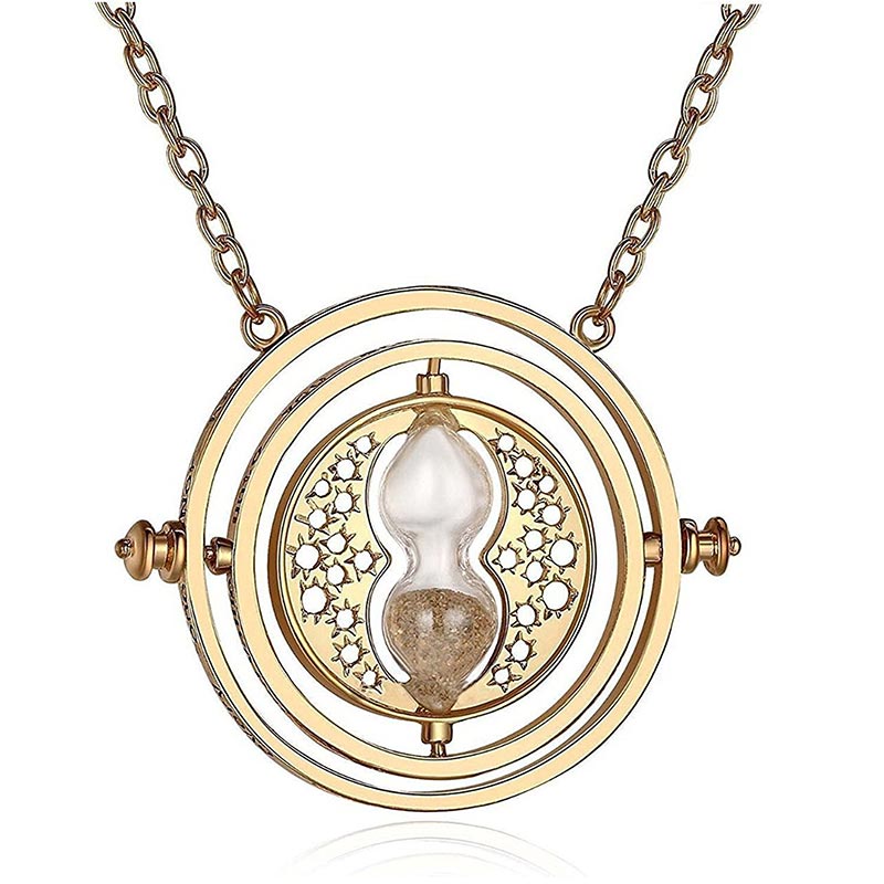 Time Turner Necklace Spinning Time Travel Gold Necklace