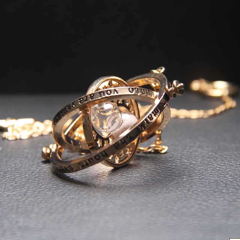 Time Turner Necklace Spinning Time Travel Gold Necklace