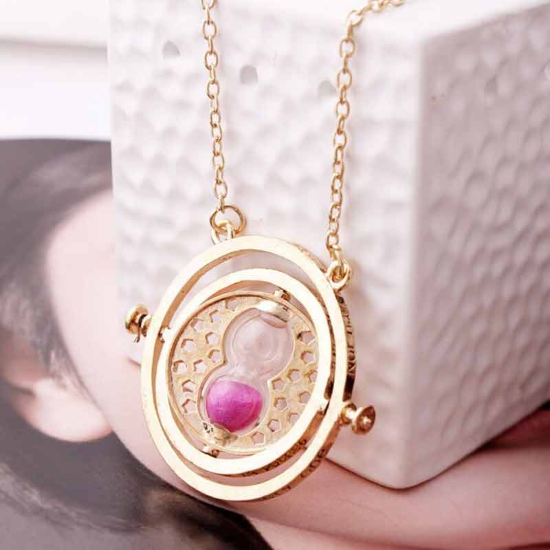 Time Turner Necklace Spinning Time Travel Gold Necklace