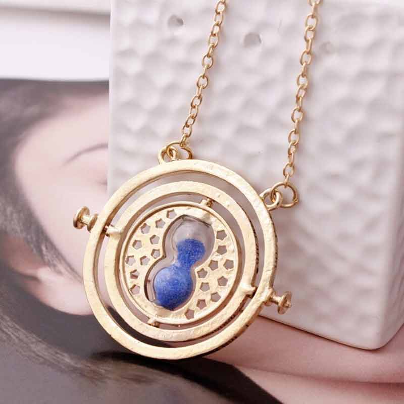 Time Turner Necklace Spinning Time Travel Gold Necklace